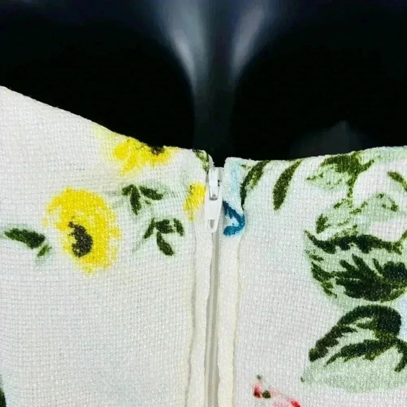 Altar’d State White Floral Plunge Neck Spaghetti Strap Tie Mini Dress Size L - Picture 12 of 16